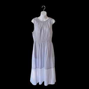 Free Assembly Women’s Sleeveless Midi Dress Size L Pockets 100% Cotton